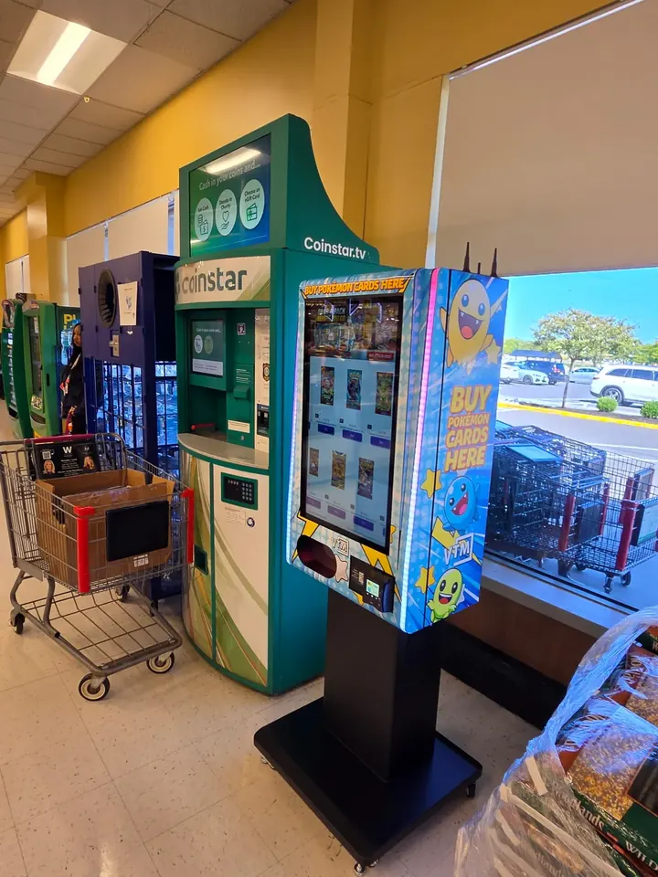 Pokémon card machine inside a grocery store